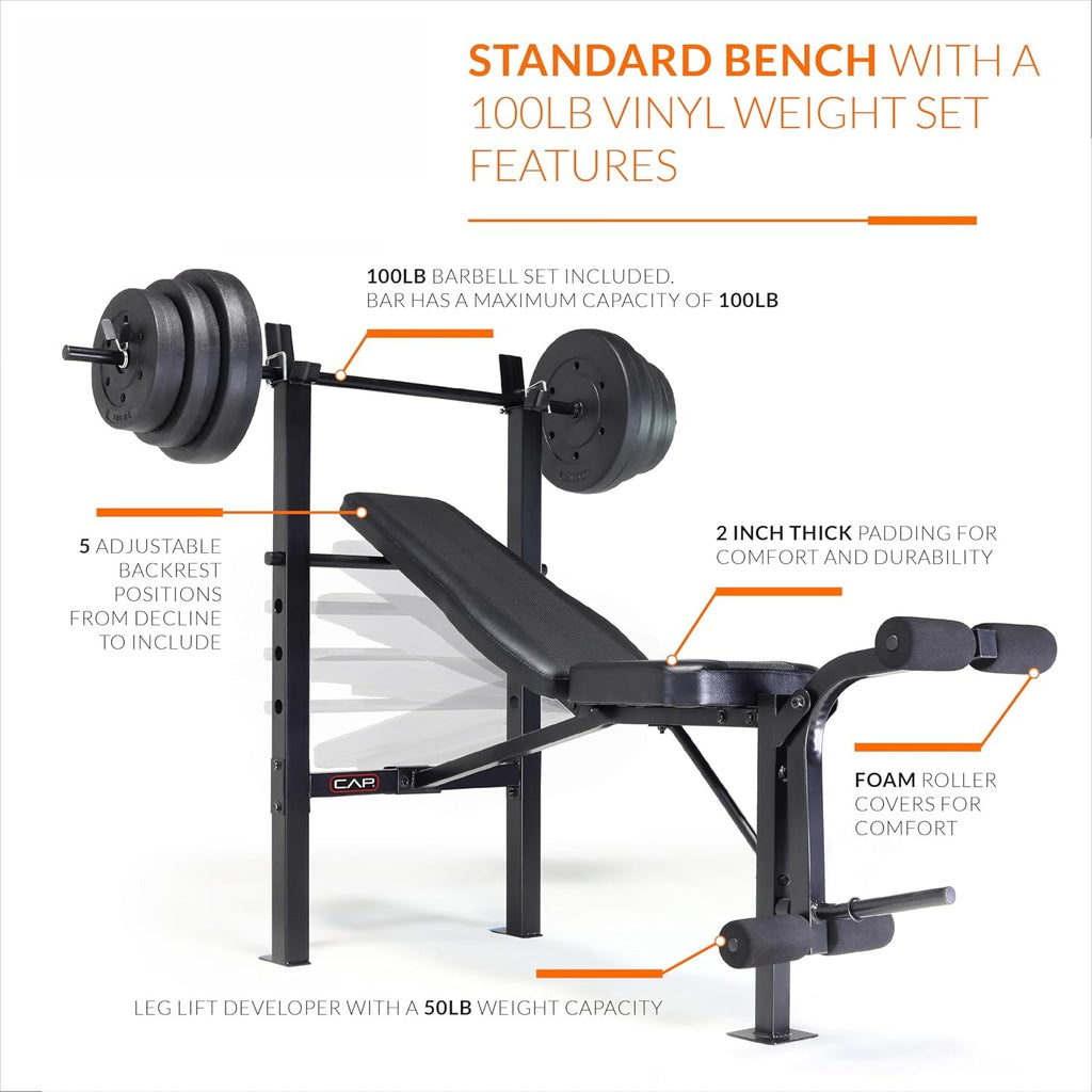 Adjustable Bench With Weight Plate Set