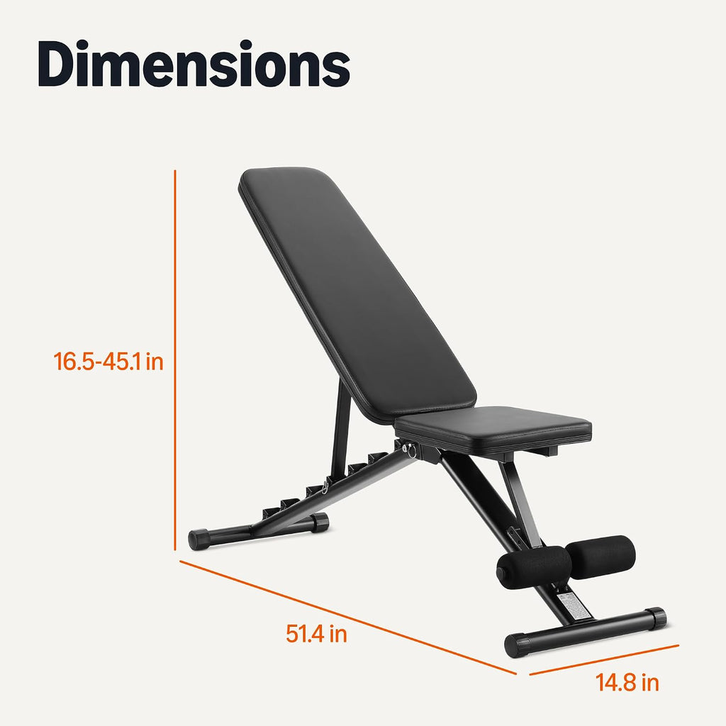 Foldable Heavy Adjustable Workout Bench