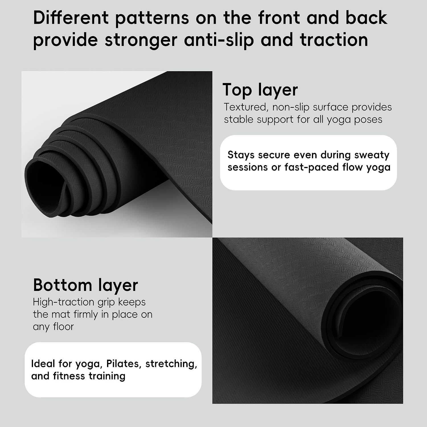 Wide Non Slip TPE Large Workout Yoga Mat