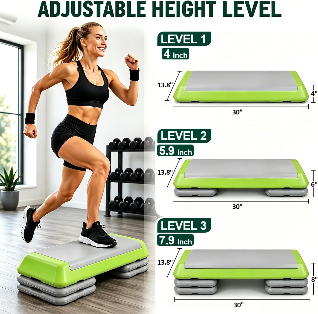 Adjustable Non Slip Fitness Aerobic Step