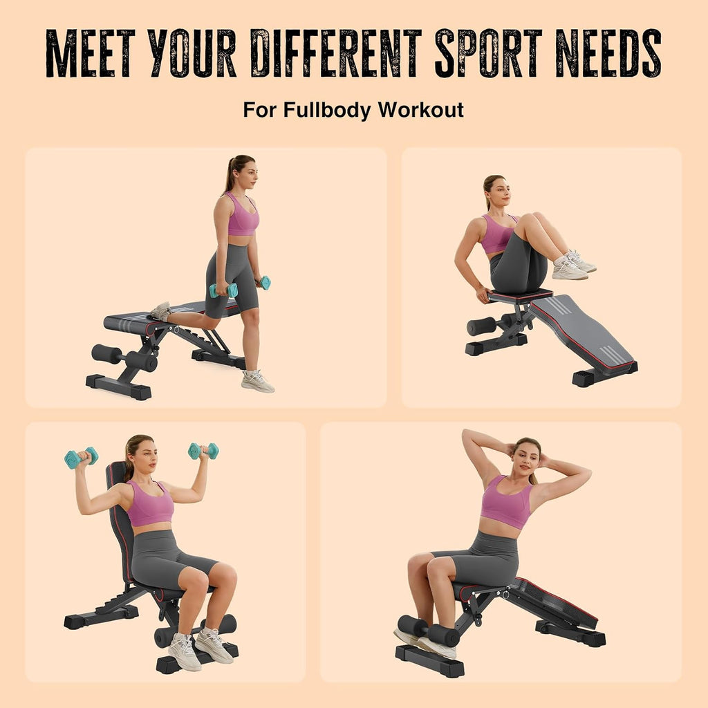 Foldable Adjustable Home Gym Weight Bench