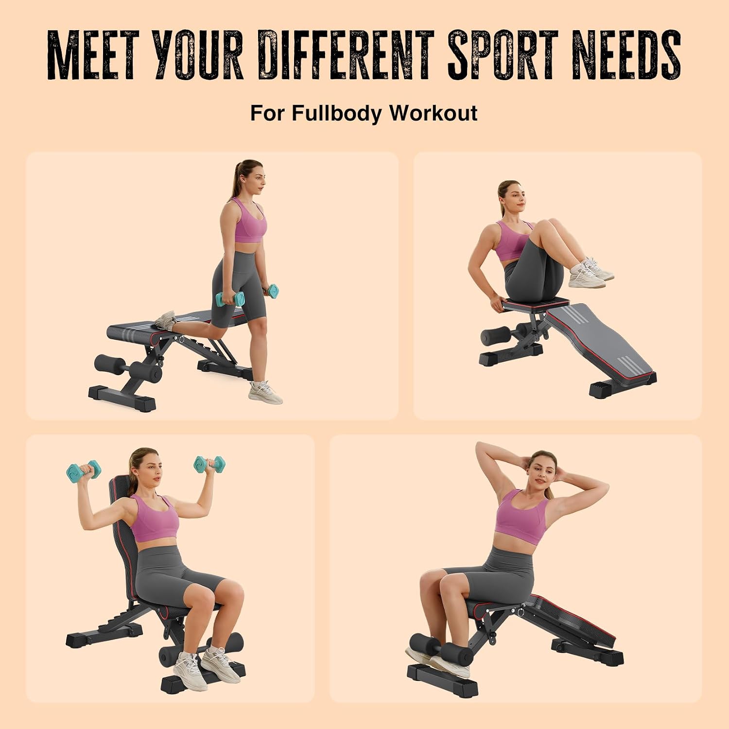Foldable Adjustable Home Gym Weight Bench