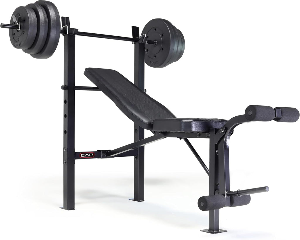 Adjustable Bench With Weight Plate Set