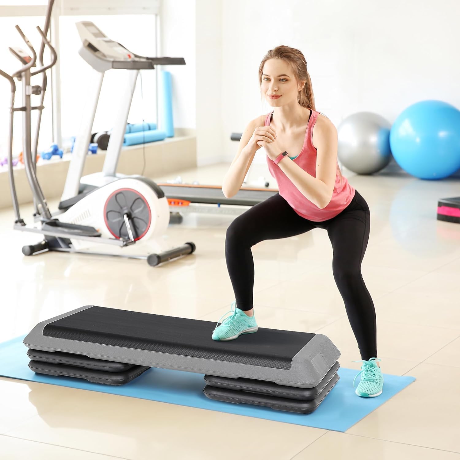 Adjustable Aerobic Step Platform With Risers