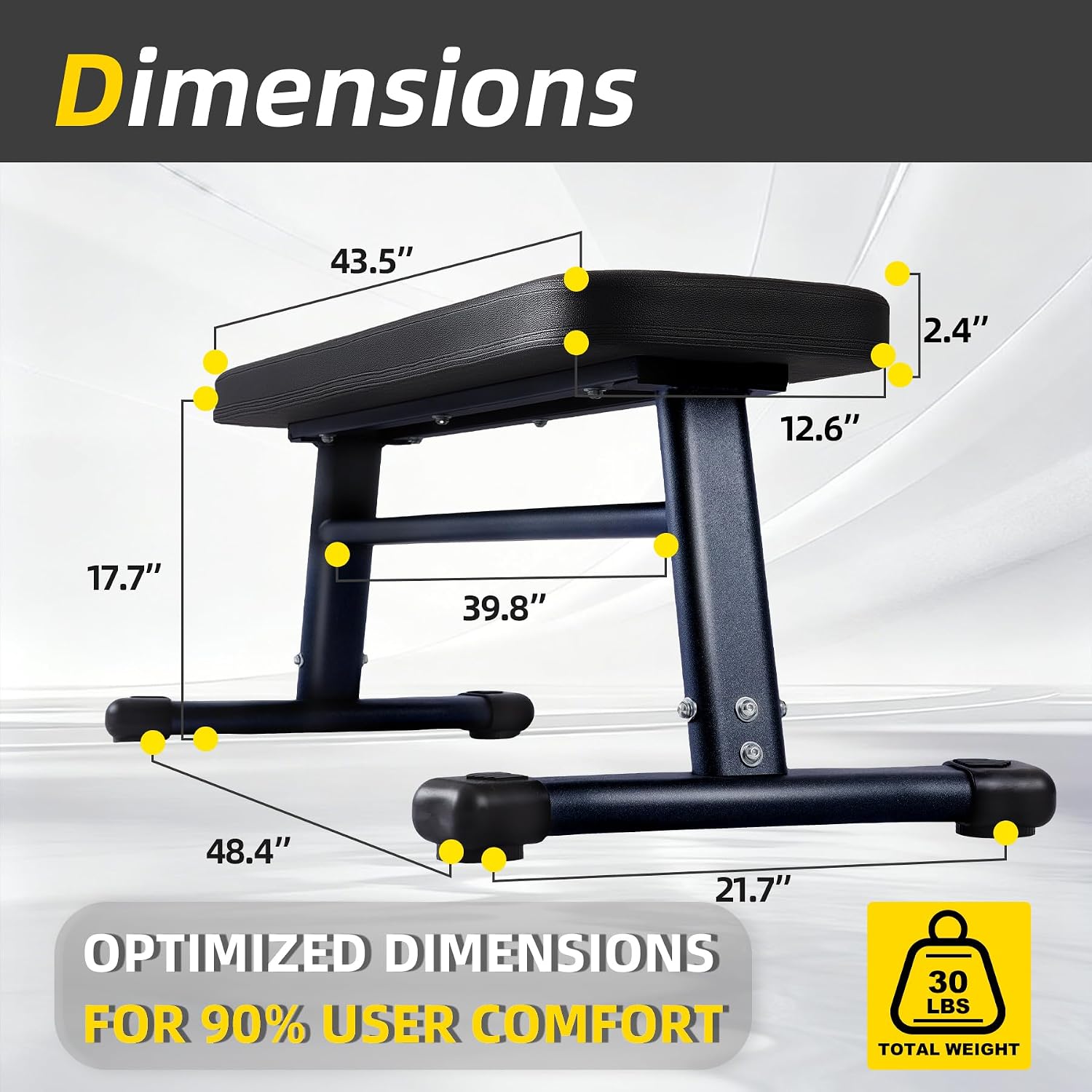 Thick Padded Heavy Duty Flat Weight Bench