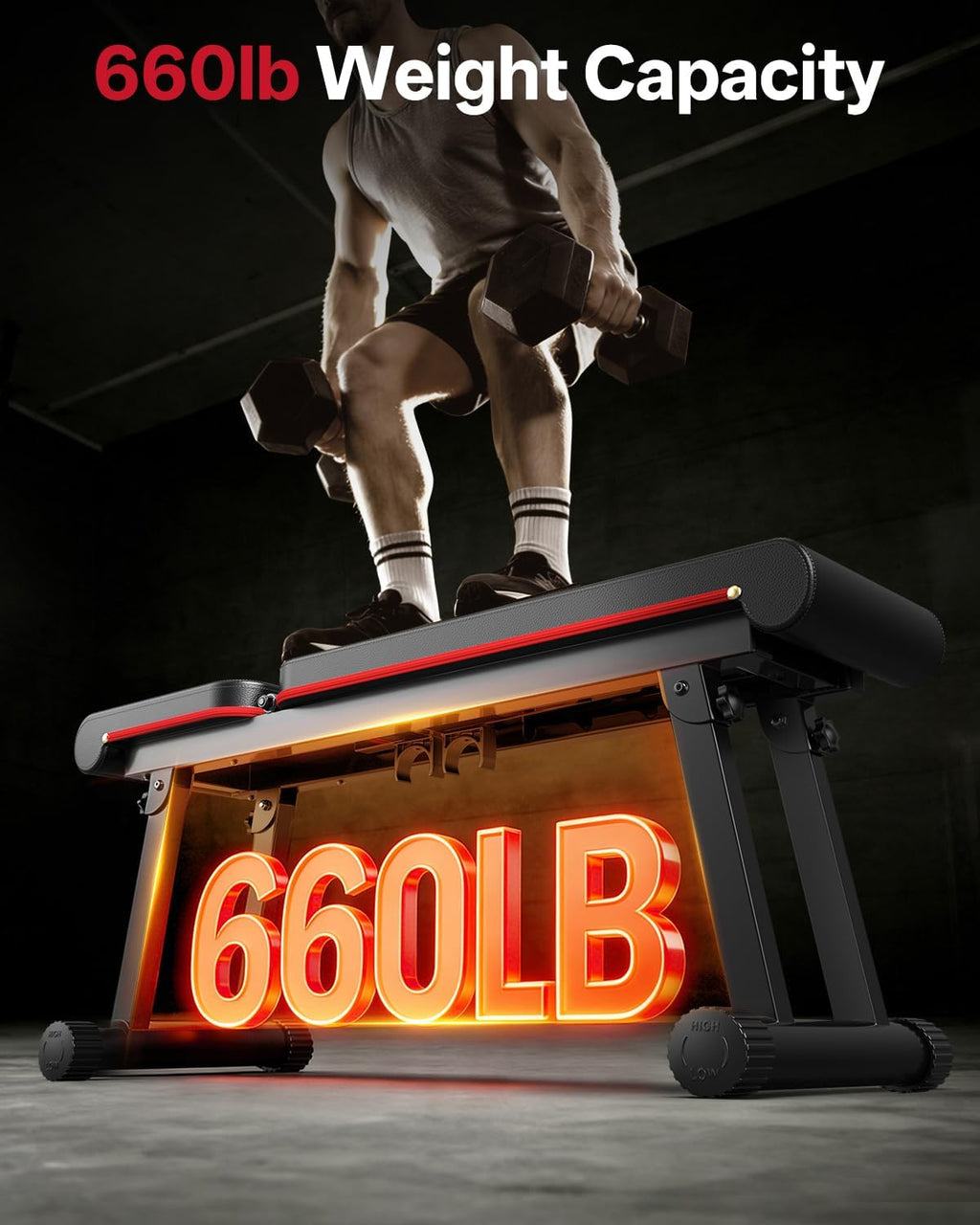 Foldable Adjustable Heavy Workout Weight Bench