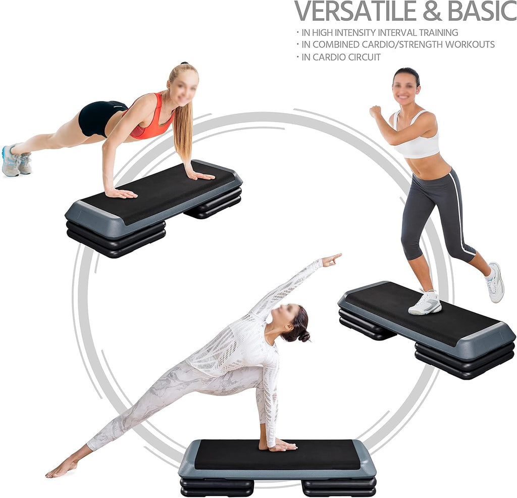 Adjustable 3-Tier Large Aerobic Step Platform