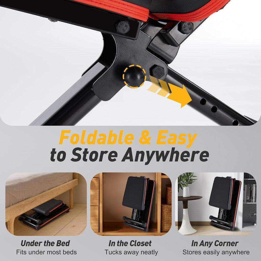 Foldable Heavy Duty Adjustable Weight Bench