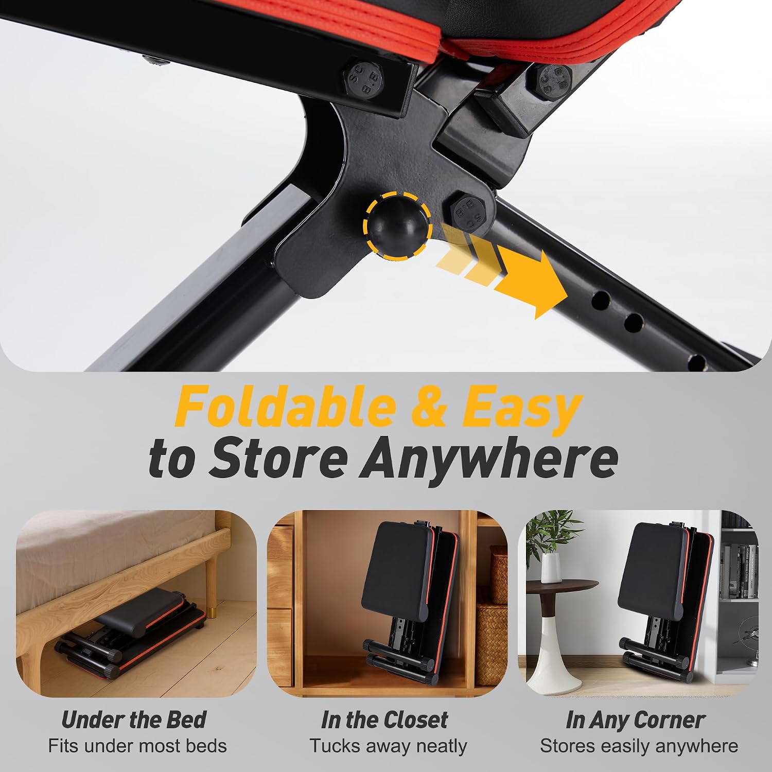 Foldable Heavy Duty Adjustable Weight Bench