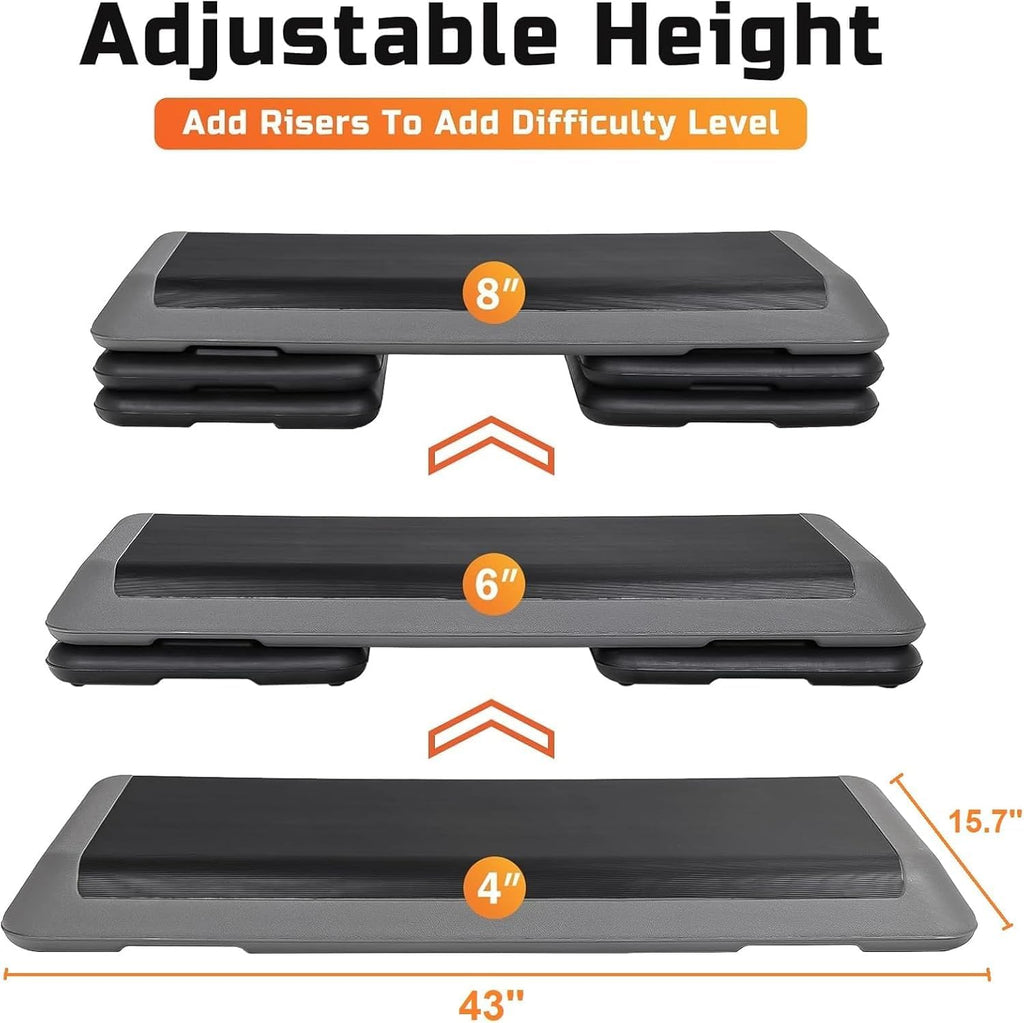 Adjustable Aerobic Step Platform With Risers