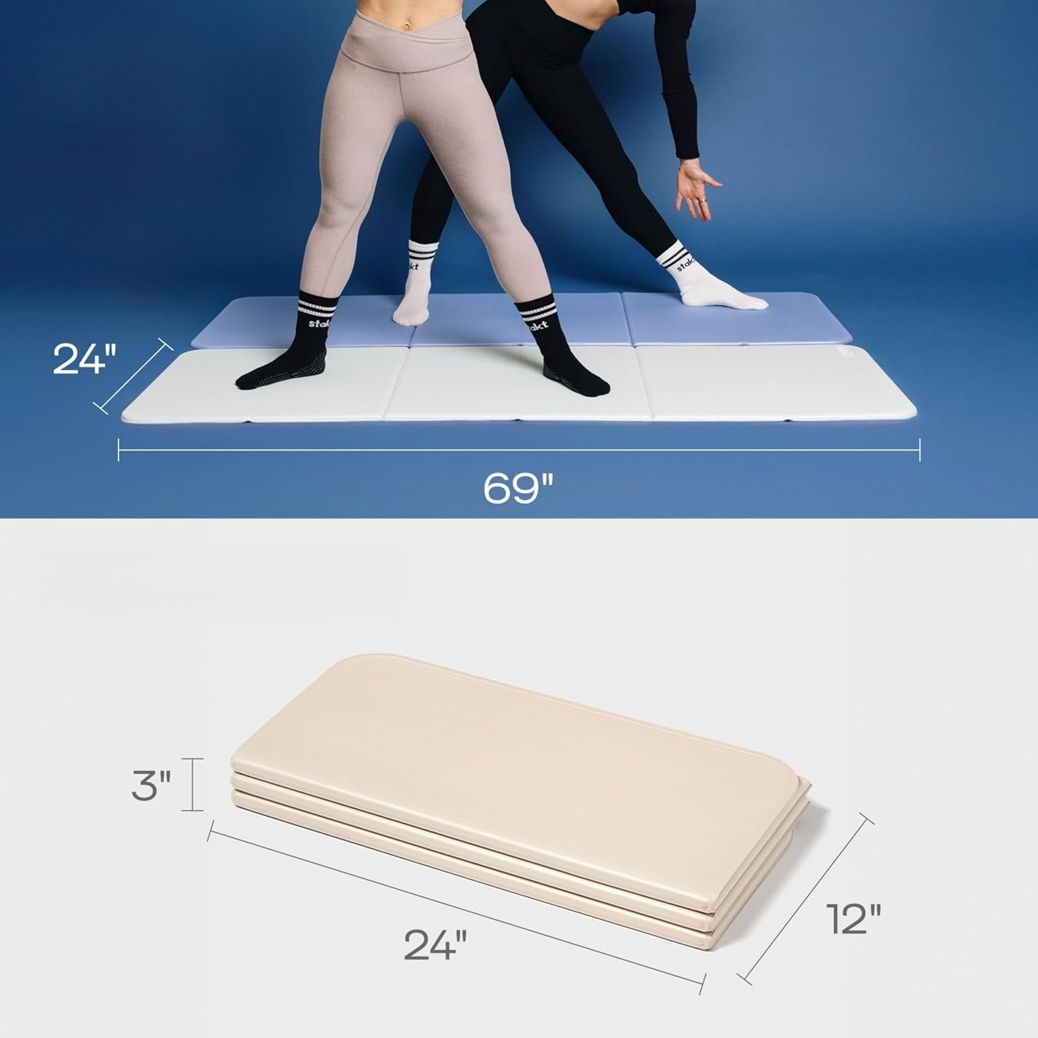 Foldable Portable Non Slip Exercise Yoga Mat