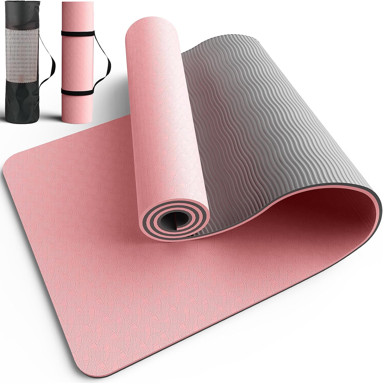 Dual Sided Portable TPE Non Slip Yoga Mat