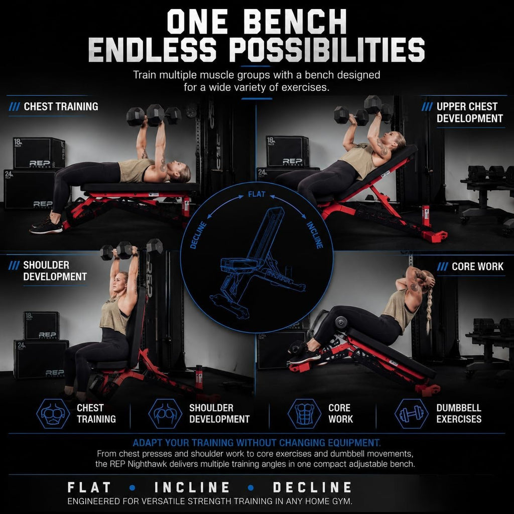 Foldable FID Heavy Duty Fitness Bench